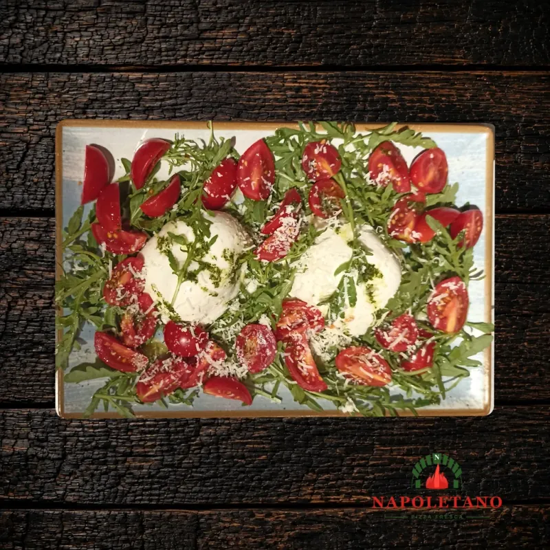 Burrata cu pomodorini e rucola