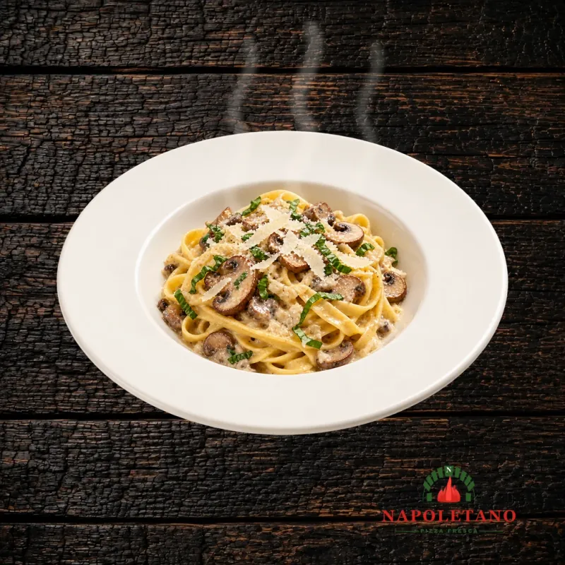 Tagliatelle con funghi cremini