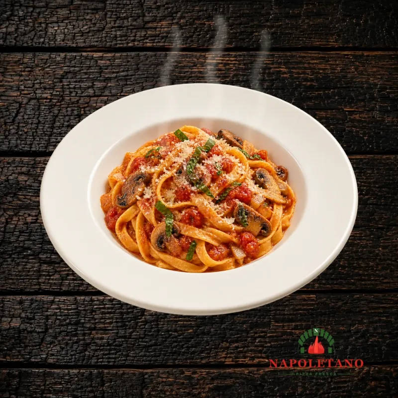 Tagliatelle con Funghi e pomodoro